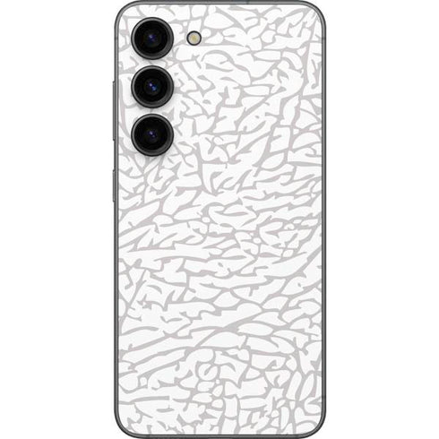 Elephant Print White Galaxy S23 Skin