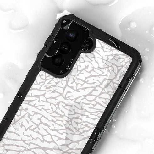 Elephant Print White Galaxy S23 Waterproof Case