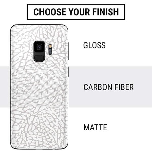 Elephant Print White Galaxy S9 Skin