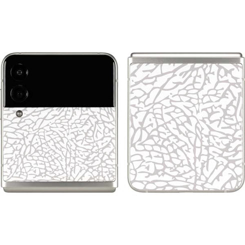 Elephant Print White Galaxy Z Flip3 5G Skin
