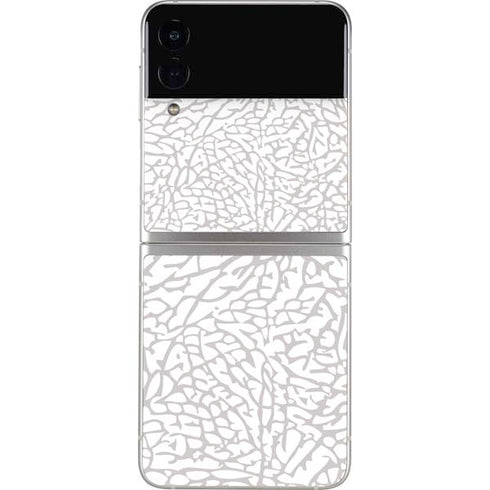 Elephant Print White Galaxy Z Flip3 5G Skin