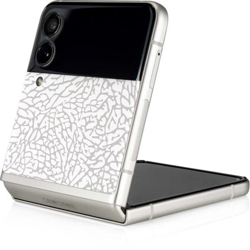 Elephant Print White Galaxy Z Flip3 5G Skin