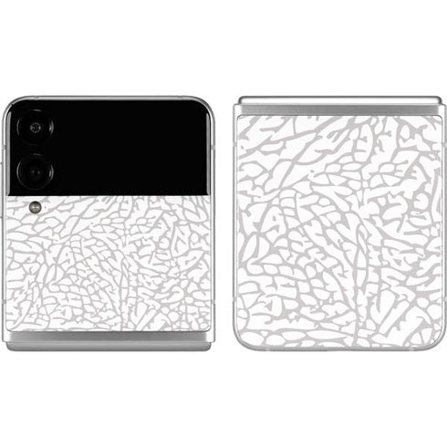 Elephant Print White Galaxy Z Flip4 5G Skin