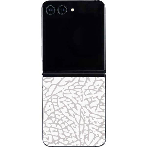 Elephant Print White Galaxy Z Flip5 5G Skin