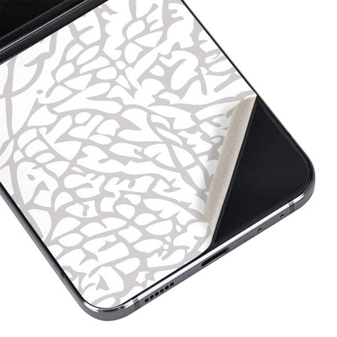 Elephant Print White Galaxy Z Flip5 5G Skin