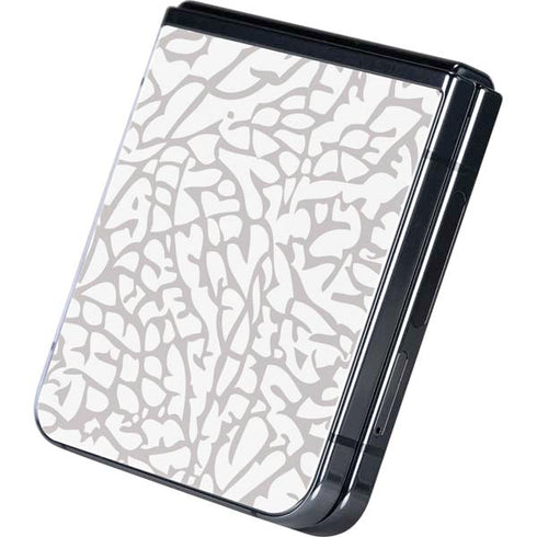 Elephant Print White Galaxy Z Flip5 5G Skin