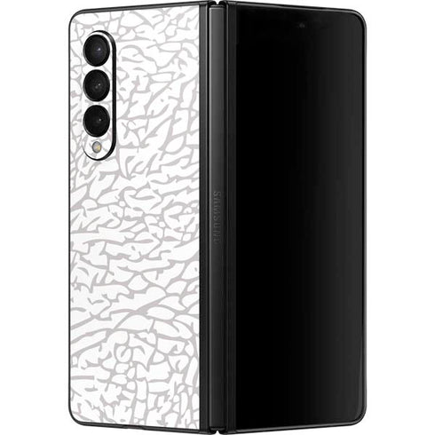 Elephant Print White Galaxy Z Fold3 5G Skin