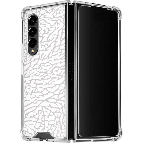 Elephant Print White Galaxy Z Fold4 5G Clear Case