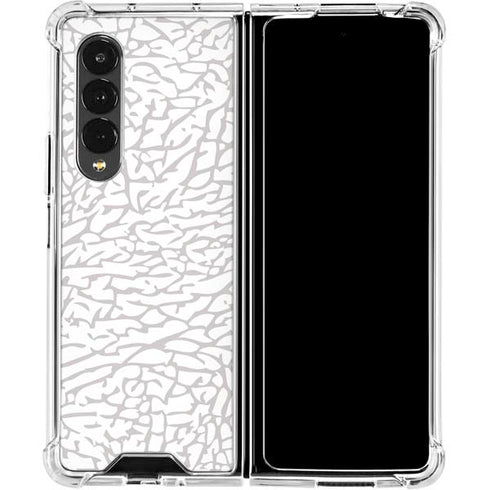 Elephant Print White Galaxy Z Fold4 5G Clear Case