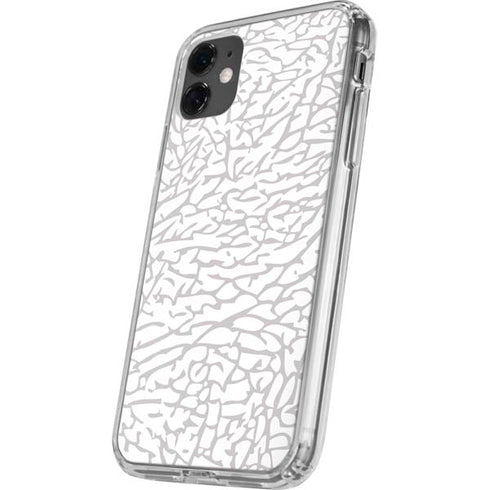 Elephant Print White iPhone 11 Clear Case