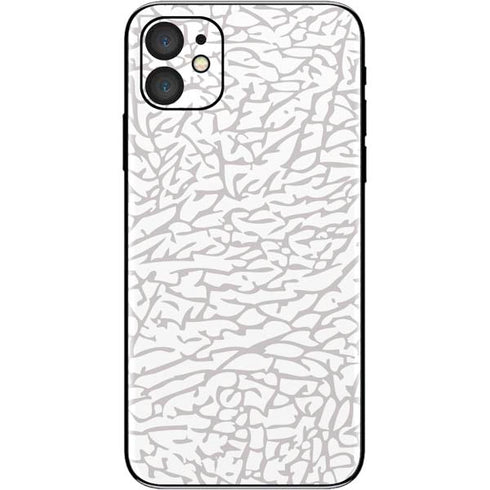 Elephant Print White iPhone 11 Skin