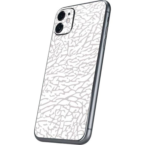 Elephant Print White iPhone 11 Skin