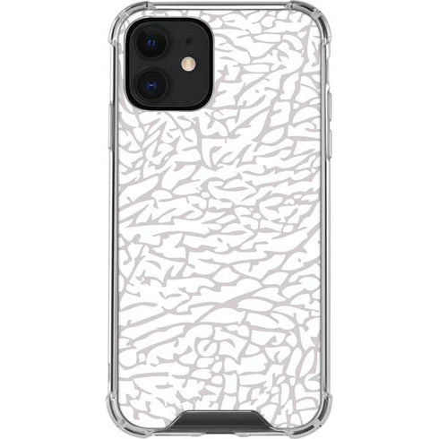 Elephant Print White iPhone 12 Clear Case