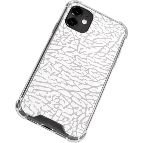 Elephant Print White iPhone 12 Clear Case