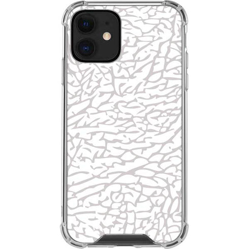 Elephant Print White iPhone 12 Mini Clear Case