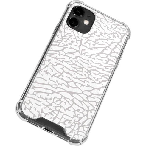 Elephant Print White iPhone 12 Mini Clear Case