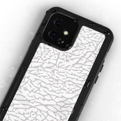 Elephant Print White iPhone 12 Mini Waterproof Case