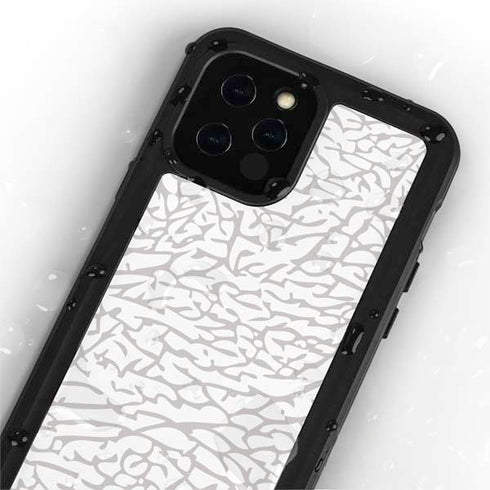 Elephant Print White iPhone 12 Pro Max Waterproof Case