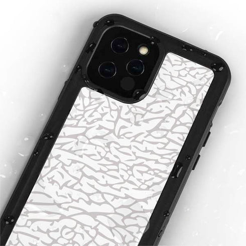Elephant Print White iPhone 12 Pro Waterproof Case