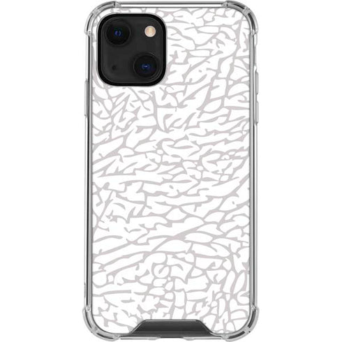 Elephant Print White iPhone 13 Mini Clear Case