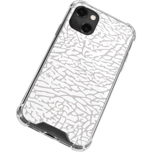 Elephant Print White iPhone 13 Mini Clear Case