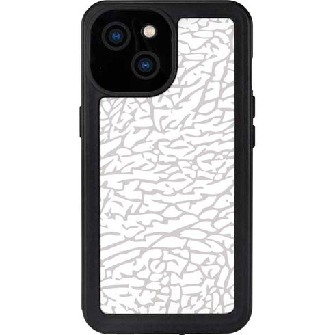 Elephant Print White iPhone 13 Mini Waterproof Case