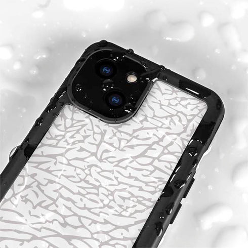 Elephant Print White iPhone 13 Mini Waterproof Case