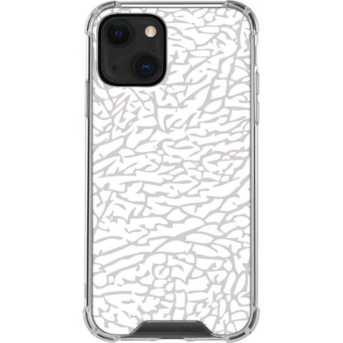 Elephant Print White iPhone 14 Clear Case