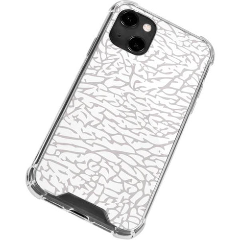 Elephant Print White iPhone 14 Clear Case