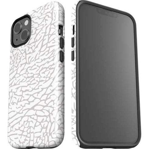 Elephant Print White iPhone 15 Plus Impact Case