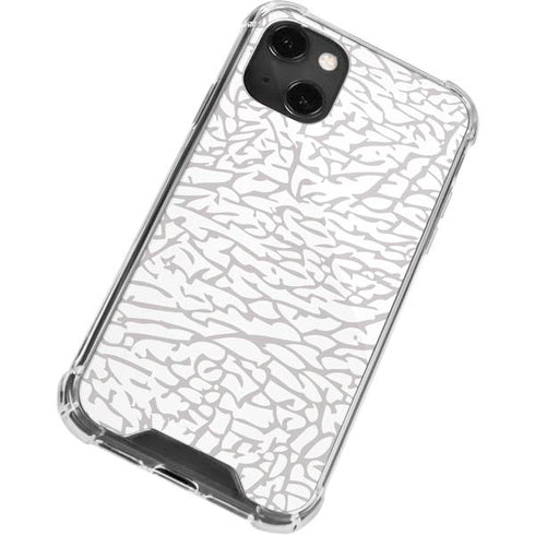 Elephant Print White iPhone 14 Plus Clear Case
