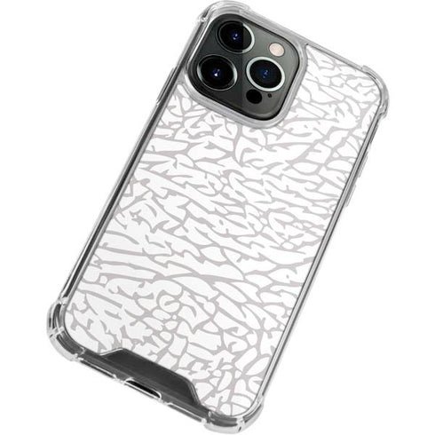 Elephant Print White iPhone 14 Pro Clear Case