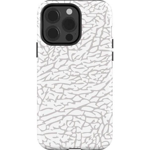 Elephant Print White iPhone 15 Pro Impact Case