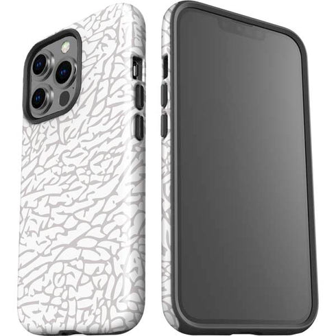 Elephant Print White iPhone 15 Pro Impact Case