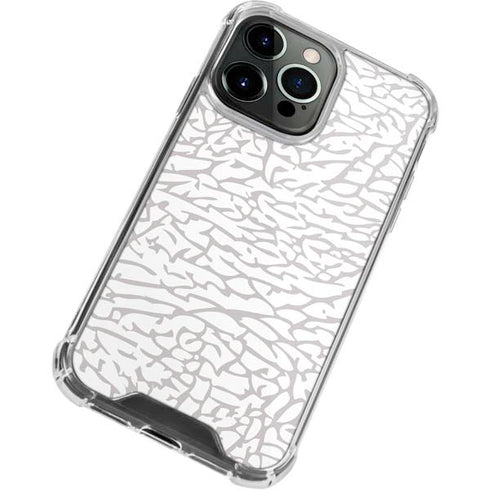 Elephant Print White iPhone 15 Pro Max Clear Case