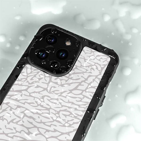 Elephant Print White iPhone 14 Pro Max Waterproof Case