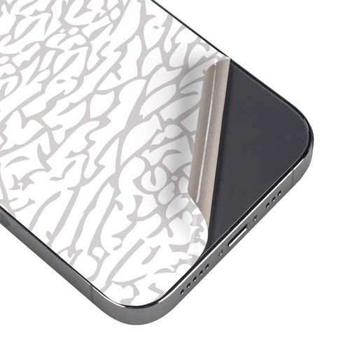 Elephant Print White iPhone 15 Pro Skin