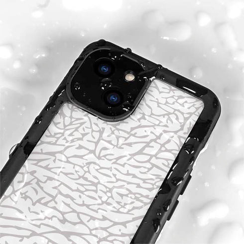 Elephant Print White iPhone 15 Waterproof Case