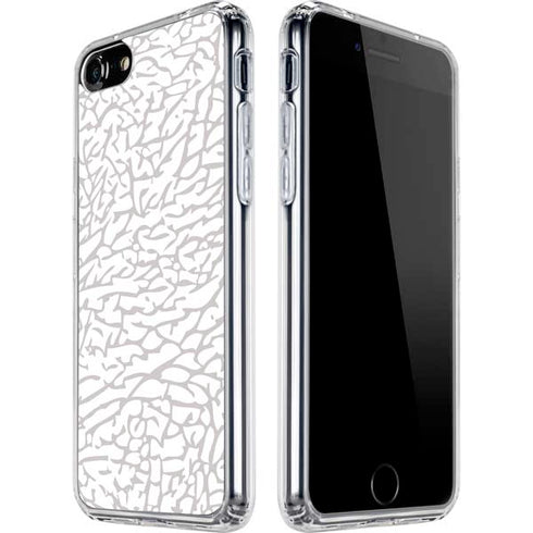 Elephant Print White iPhone SE (2nd & 3rd Gen) Clear Case