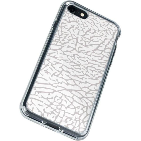 Elephant Print White iPhone SE (2nd & 3rd Gen) Clear Case