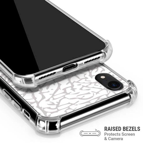 Elephant Print White iPhone XR Clear Case