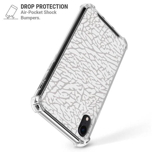 Elephant Print White iPhone XR Clear Case