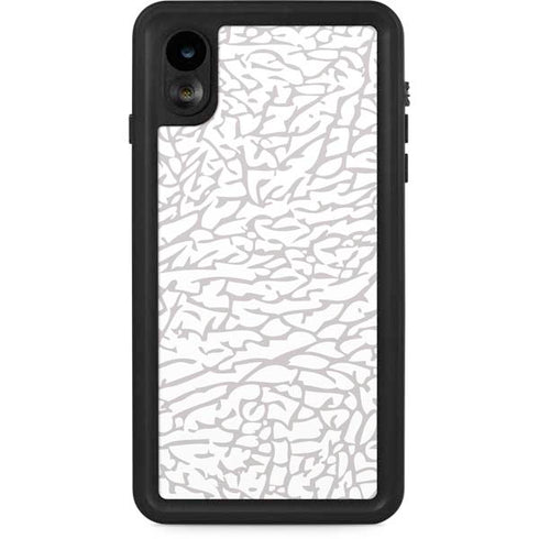 Elephant Print White iPhone XR Waterproof Case