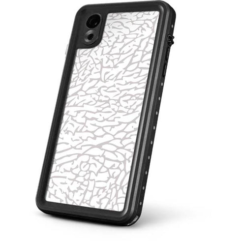Elephant Print White iPhone XR Waterproof Case
