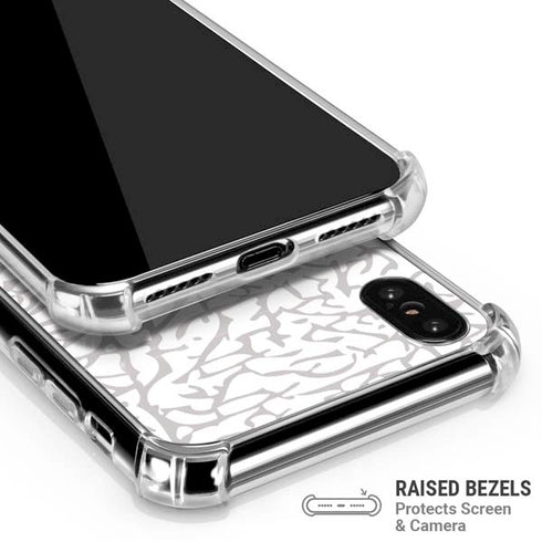 Elephant Print White iPhone XS Max Clear Case