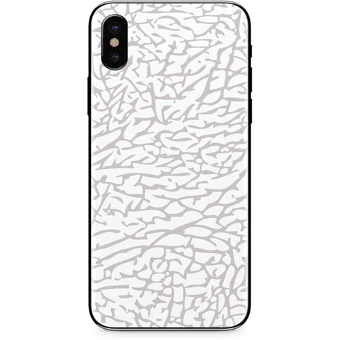 Elephant Print White iPhone XS Skin