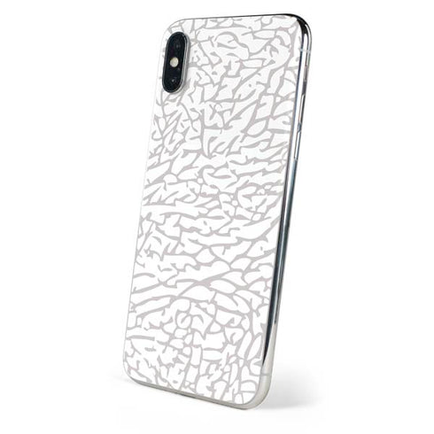 Elephant Print White iPhone XS Skin