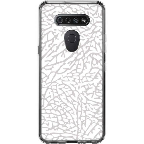 Elephant Print White LG K51/Q51 Clear Case