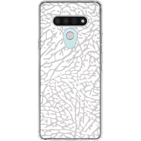 Elephant Print White LG Stylo 6 Clear Case