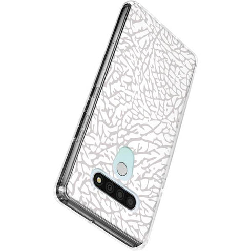 Elephant Print White LG Stylo 6 Clear Case